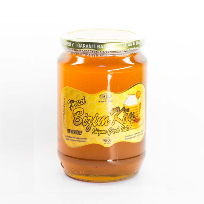 Yöresel Süzme Çiçek Balı - Bizim Köy (950 GR)